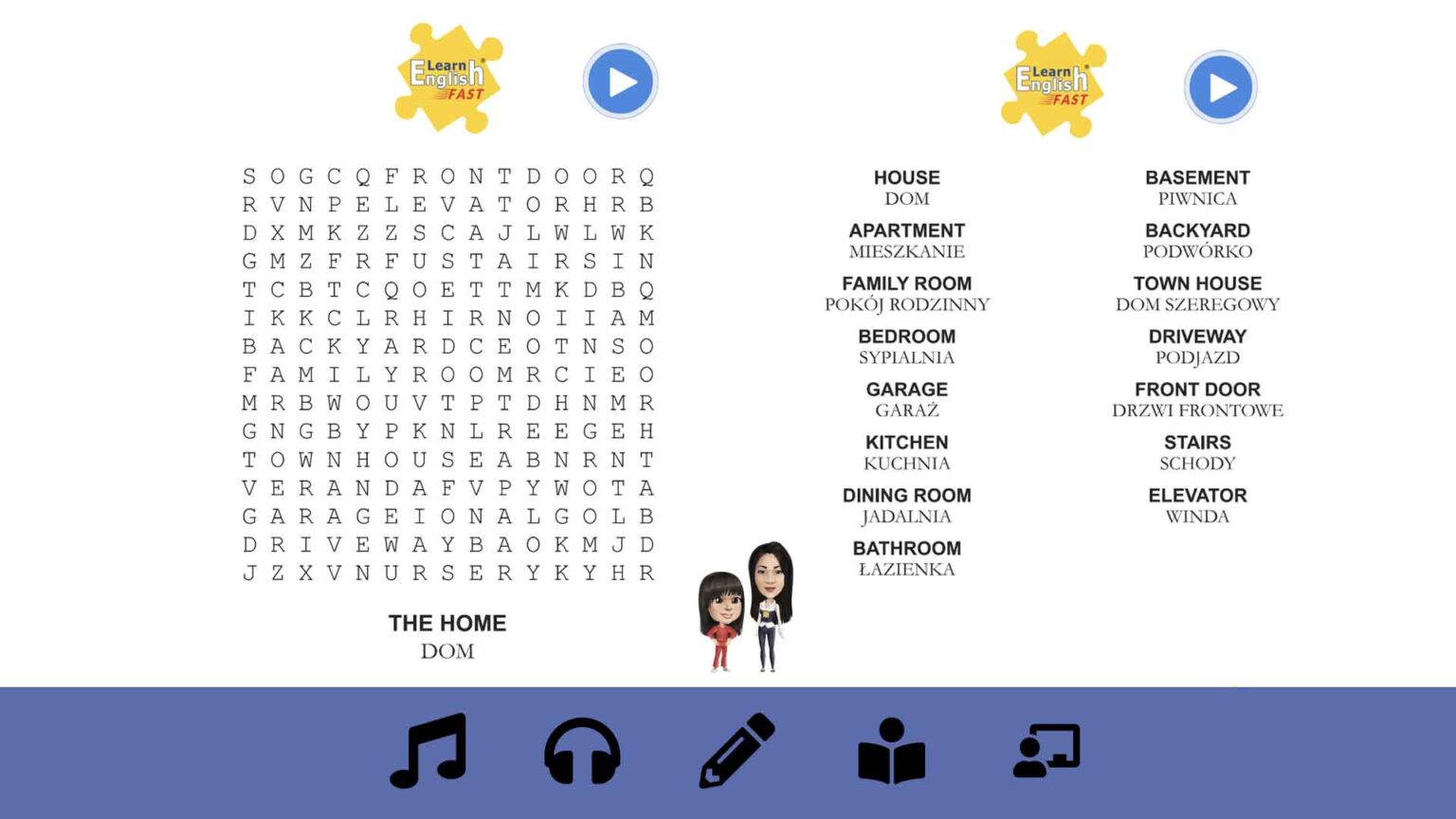 English Polish Vocabulary Word Search bilingual audiobook