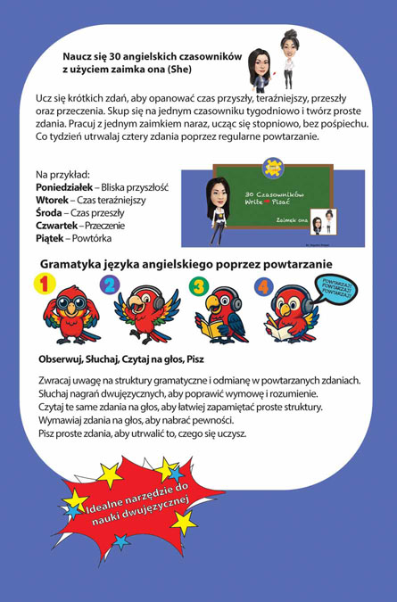 30 Verbs and pronouns She English Polish Bilingual Audiobook Cov